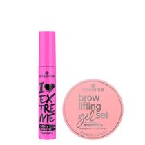 Kit Essence Máscara para Cílios I Love Extreme Crazy Volume Preta 12ml + Gel Sobrancelha 12g