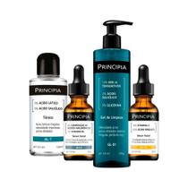 Kit Essencial Avançado Principia Gel de Limpeza GL-01 + Tônico+ Sérum Facial AH-+ Sérum Facial VC-10 Kit Essencial Avançado Principia Gel de Limpeza GL-01 + Tônico+ Sérum Facial AH-+ Sérum Facial VC-10