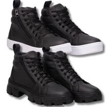 Kit Essencial: Bota Feminina Preta + Coturno Feminino Preto.