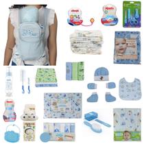 Kit Essencial Enxoval Para bebê Mamadeira Chupeta Fralda Canguru Naninha kit banho - Menino e Menina