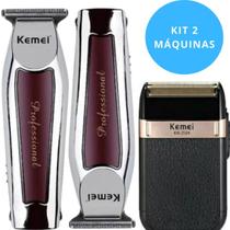 Kit Essencial Masculino Kemei: Barbeador 2024 E Máquina