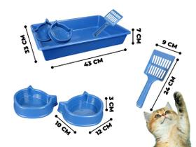 Kit Essencial para Pet: Caixa de Areia, Pá Higiênica, Comedouro e Bebedouro - Tudo em um só Conjunto - Pro-Lav