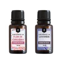 Kit Essências 02 Unidades Flor de Cerejeira e Lavanda 10 ml - Para Aromatizador de Ambiente
