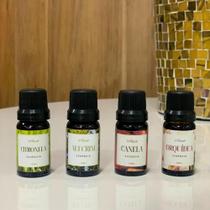 Kit essências aromáticas: Canela, orquídea, alecrim e citronela