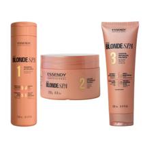 Kit essendy blonde spa shampoo + máscara+ leave-in