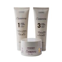 Kit Essendy Carbonne Shampoo, Máscara e Leave In 250 ML