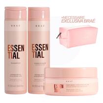 Kit Essential Braé Shampoo/Cond/Máscara 200g + Necessaire