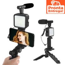 Kit Estabilizador Video Making Selfie Tripod Handle Suporte Estabilizador Portátil 5 Em 1 Fotográfico Smartphone Video