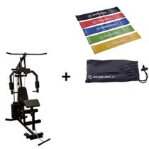Kit Estação de Musculação 66kg + 5 Mini Band Bonafit Preto