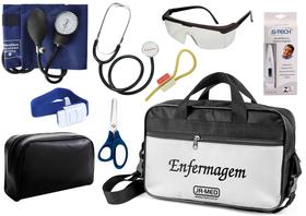 Kit Estágio Enfermagem Aparelho de Pressão com Estetoscópio Simples Premium + Bolsa JRMED