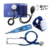 Kit Estagio Enfermagem Medidor De Pressão Esteto Duplo Garrote Termometro