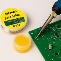 Kit Estanho e Pasta Para Solda Soldador Soldagem 1mm Profissional Reparos Resistente Circuitos