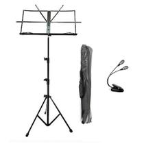 Kit Estante de Partitura Orquezz Dobrável + Luminária em LED