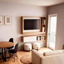 Kit Estante E Painel Suspenso Elegante Moderno Home Sala