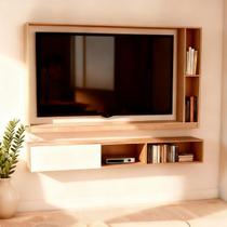 Kit Estante E Rack Para Sala Tv Até 55 Polegadas Home Luxo