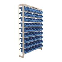Kit Estante+Gaveteiro Nº 5 - 54 Peças Azul - Organizador de Parafusos e Peças Pequenas