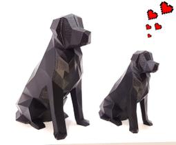 Kit Estatueta Cachorro Labrador