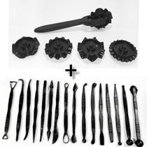 Kit Estecas 16 Peças + Cortador Carretilha 5 em 1