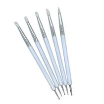 Kit Estecas Modeladoras de Silicone e Ponta Boleadora 5 Pça Artesanato Biscuit Modelagem