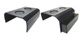 Kit Esteirinha Bandeja Controle Porta Copos P/ Sofá Preto Mdf Kit Esteirinha Bandeja Controle Porta Copos P/ Sofá Preto Mdf