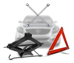 Kit Estepe Carro Chave De Roda Cruz Macaco Sanfona Triangulo