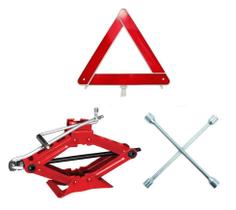 Kit Estepe Macaco Sanfona 1000 Kg + Triangulo + Chave Cruz