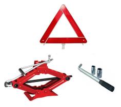 Kit Estepe Para Carros Macaco Sanfona 1000 Kg + Chave Roda Alongável + Triangulo