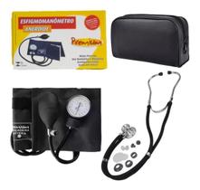 Kit Estetoscopio Duplo + Aparelho De Medir Pressão Esfigmomanometro
