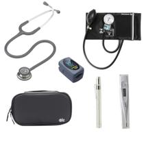 KIT Estetoscópio Littmann 3M + Esgifmo + Case + Lanterna + Oxímetro + Termômetro - Cores Variadas