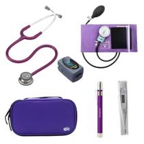 KIT Estetoscópio Littmann 3M + Esgifmo + Case + Lanterna + Oxímetro + Termômetro - Cores Variadas