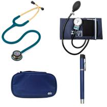 Kit Estetoscopio Littmann + esfigmo + case + Laterna - Cores Variadas