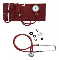 Kit Estetoscópio Rappaport + Esfigmomanômetro Aneroide Medidor de Pressão Analógico
