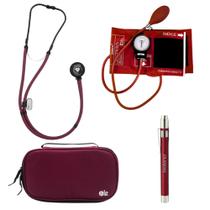KIT Estetoscópio Rappaport P.A. MED + Esfigmo + Case + Lanterna - Cores Variadas
