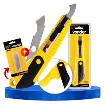 Kit Estilete Acrílico 11,4mm + Cartela c/ 5 Laminas