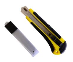 Kit Estilete Profissional 18mm Cabo Emborachado Com 4 Lâmina - idea Kit Estilete Profissional 18mm Cabo Emborachado Com 4 Lâmina - idea