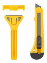 Kit Estilete Raspador Multiuso Lamina Colorido Plastico Inox