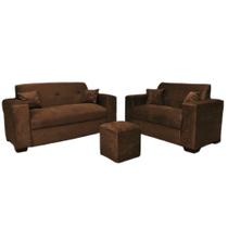 Kit Estofado Roma 3 e 2 Lugares Puff e Almofadas Finezzi Kit Estofado Roma 3 e 2 Lugares Puff e Almofadas Finezzi