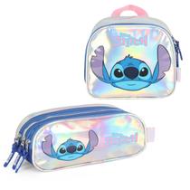 Kit Estojo 3 Repartições Stitch Disney Com Lancheira Termica Kit Estojo 3 Repartições Stitch Disney Com Lancheira Termica