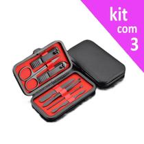 Kit Estojo 7 Peças Cortador de Unha + acessorios em Aço Inox (3 estojos) - RPC Kit Estojo 7 Peças Cortador de Unha + acessorios em Aço Inox (3 estojos) - RPC