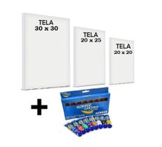 Kit Estojo Acrilico Acrilex + 3 Telas