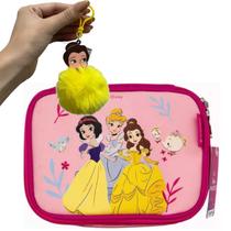 Kit Estojo Box Princesas Disney e Chaveiro Pompom Bela Kit Estojo Box Princesas Disney e Chaveiro Pompom Bela
