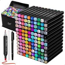 Kit Estojo Canetas Marcador Ponta Dupla Touch C/ 120 Cores