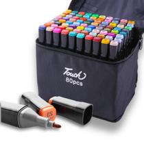 Kit Estojo Canetinhas 80 cores Ponta Dupla Marcador Permanente Touch Orginal Kit Estojo Canetinhas 80 cores Ponta Dupla Marcador Permanente Touch Orginal