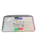 Kit Estojo Canetinhas Permanente Ponta Dupla 48 Cores