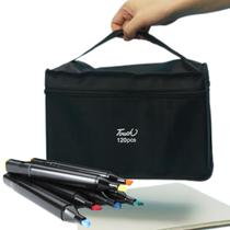 Kit Estojo Canetinhas Ponta Dupla Marcador Permanente Touch 24,48,60, 80,120 Cores Kit Estojo Canetinhas Ponta Dupla Marcador Permanente Touch 24,48,60, 80,120 Cores