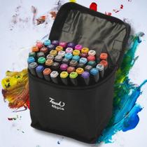 Kit Estojo Canetinhas Ponta Dupla Marcador Permanente Touch 24,48,60, 80,120 Cores