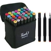 Kit Estojo Canetinhas Ponta Dupla Marcador Permanente Touch Marker 24/36/48/60/80 Cores
