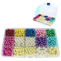 Kit Estojo Com 1100 Perolas Inteira 6mm e 8mm 10 Cores Kit Estojo Com 1100 Perolas Inteira 6mm e 8mm 10 Cores