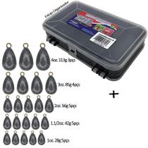 Kit Estojo Com Chumbada Pingo Com Argola Para Pesca Na Praia Costão Mar