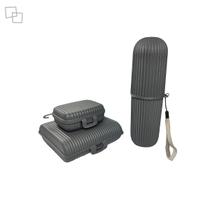 Kit Estojo com Trava 3 Frascos 100ml Porta Escova Saboneteira Segurança Viagem Organização